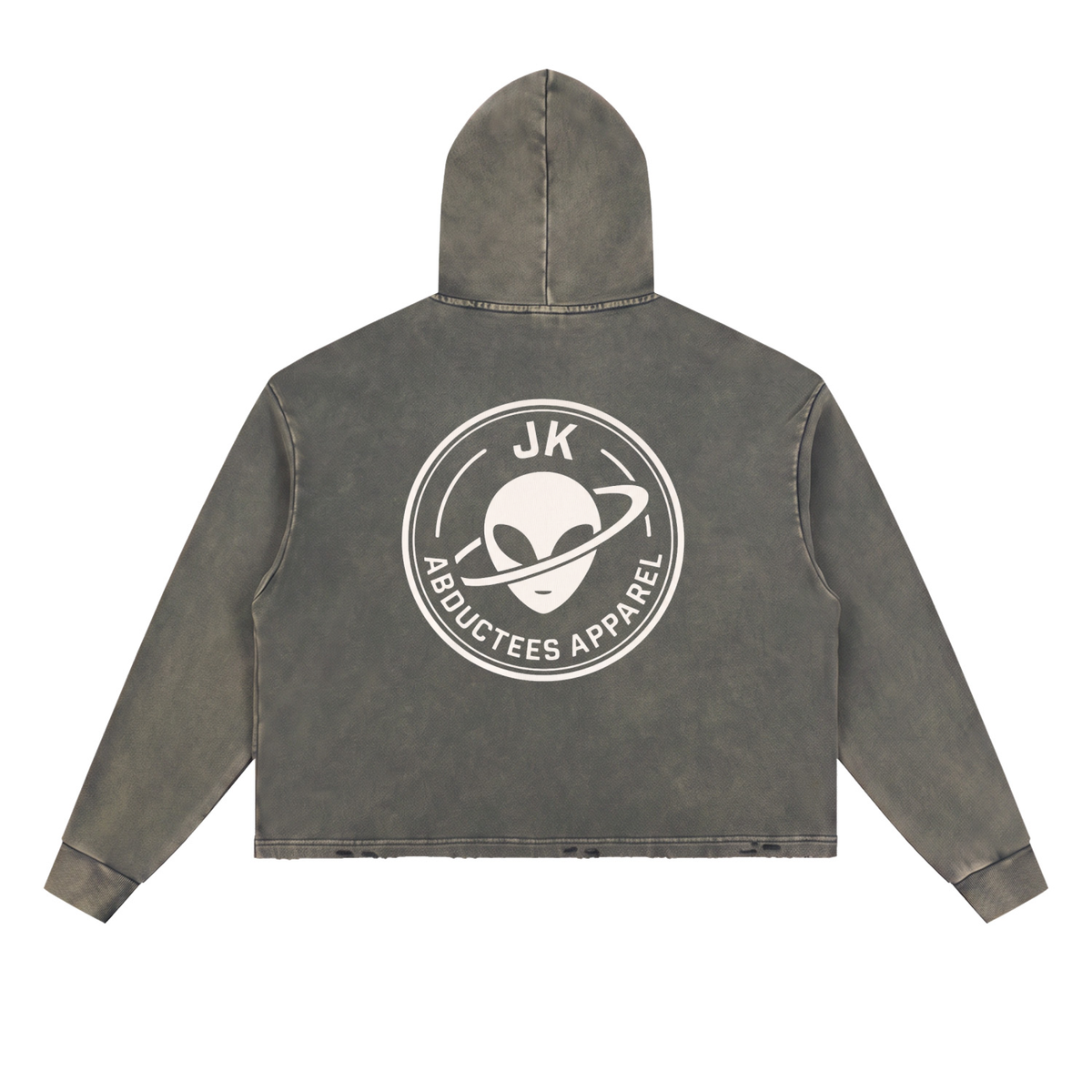 Vintage Washed Frayed-Hem Hoodie