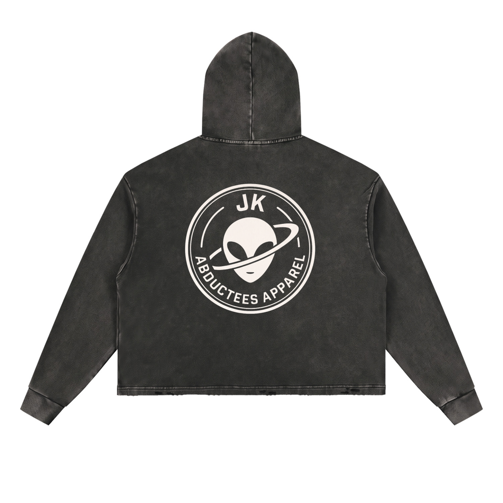 Vintage Washed Frayed-Hem Hoodie