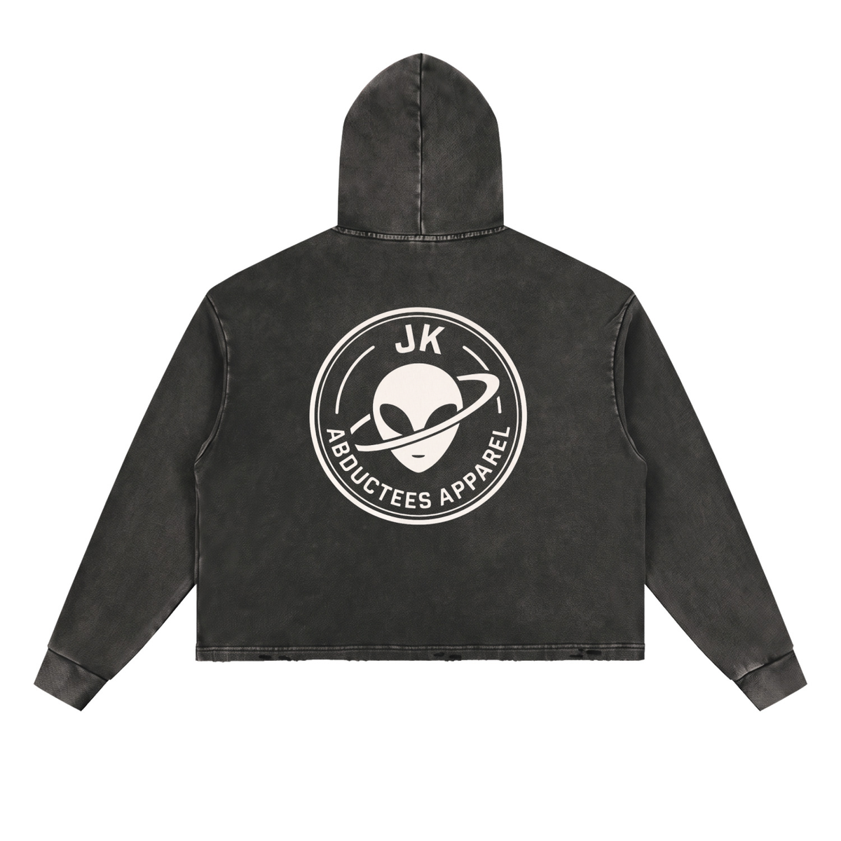 Vintage Washed Frayed-Hem Hoodie