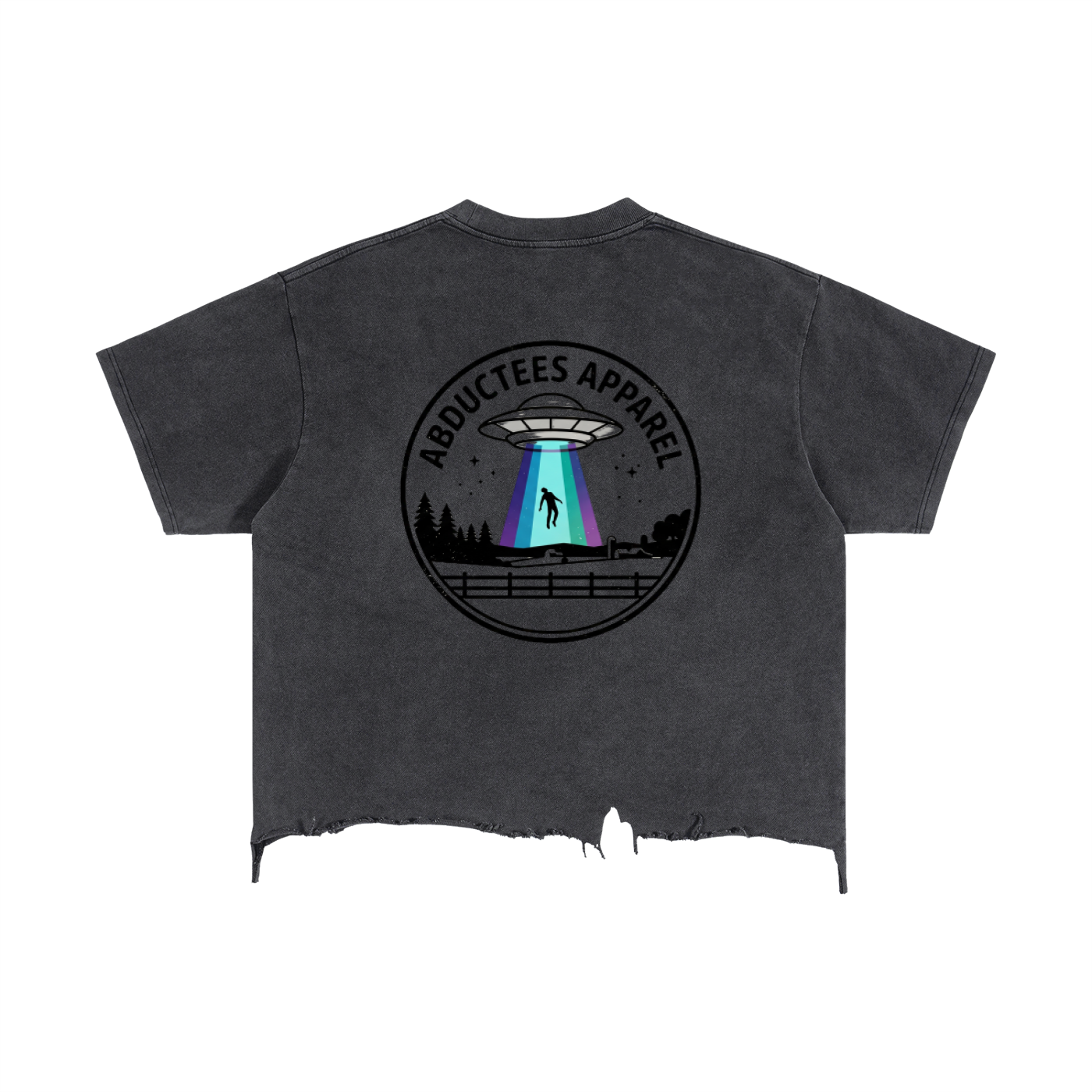 Vintage Wash Boxy Distressed Hem T-Shirt