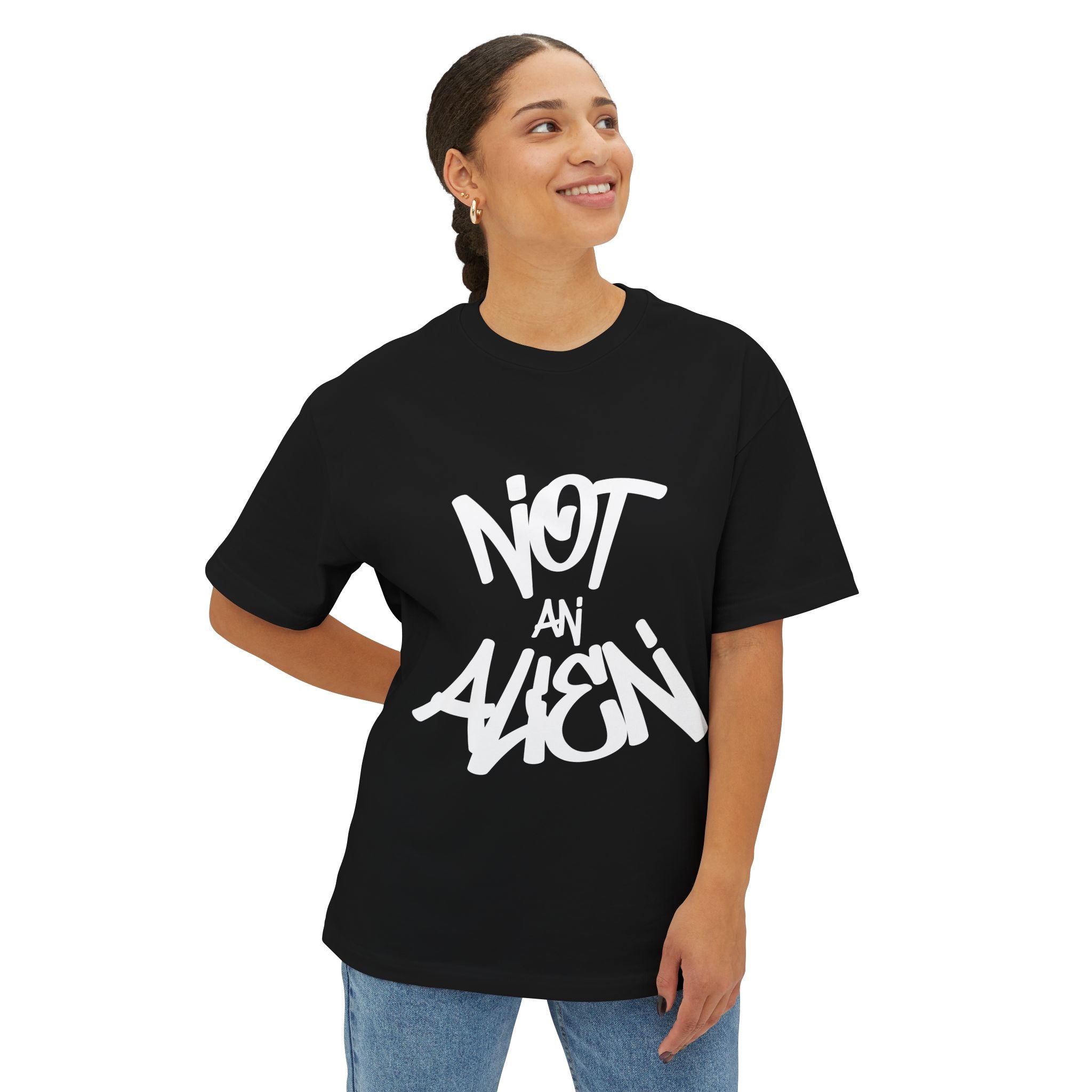 "Not An Alien" Unisex Heavyweight Streetwear Graphic Tee