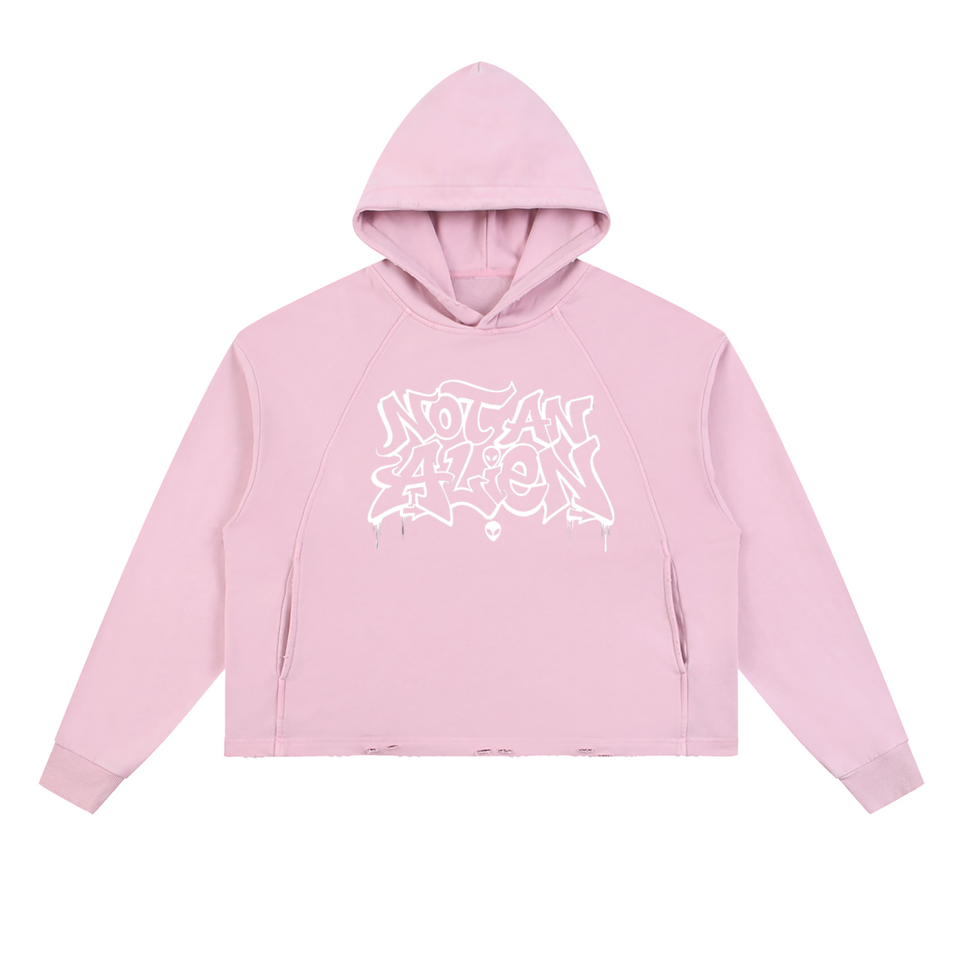 Vintage Washed Frayed-Hem Hoodie