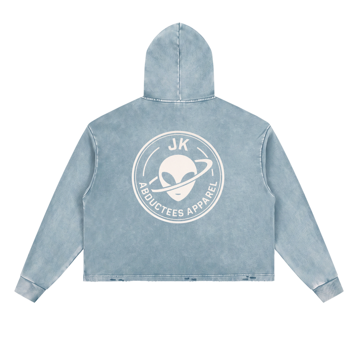 Vintage Washed Frayed-Hem Hoodie