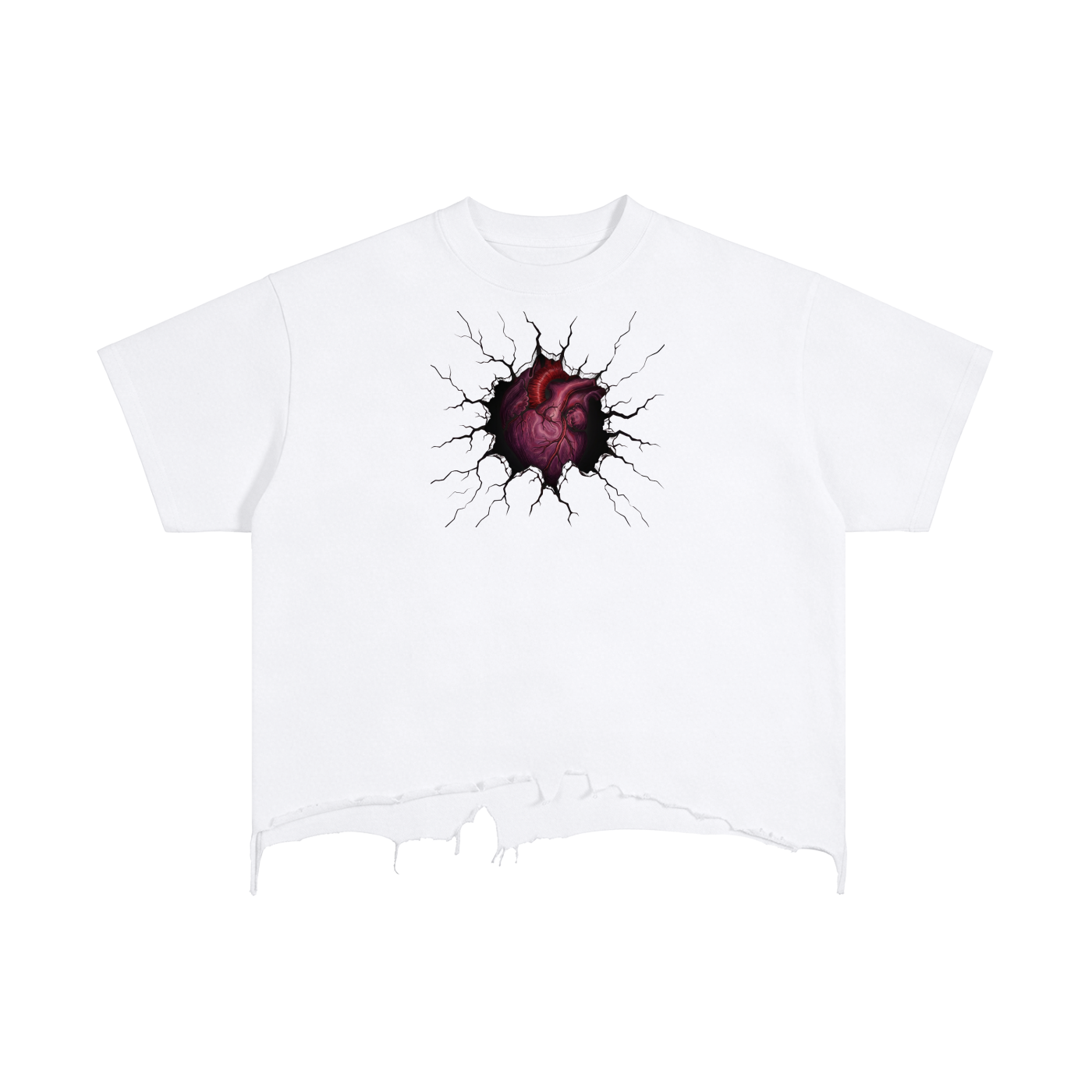 Vintage Wash Boxy Distressed Hem T-Shirt